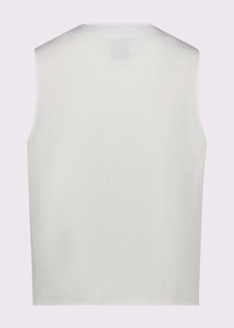 Chaleco blanco de hombre en mezcla de algodón