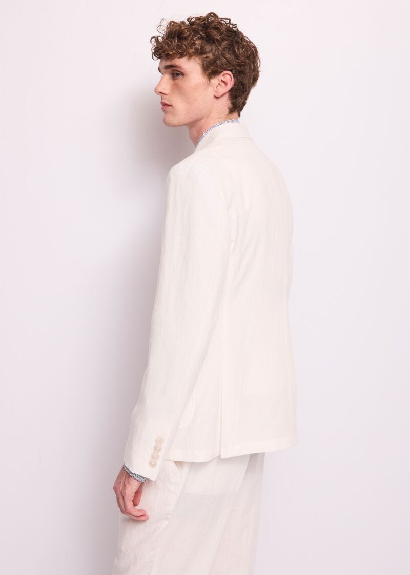 Blazer blanc en coton pour homme