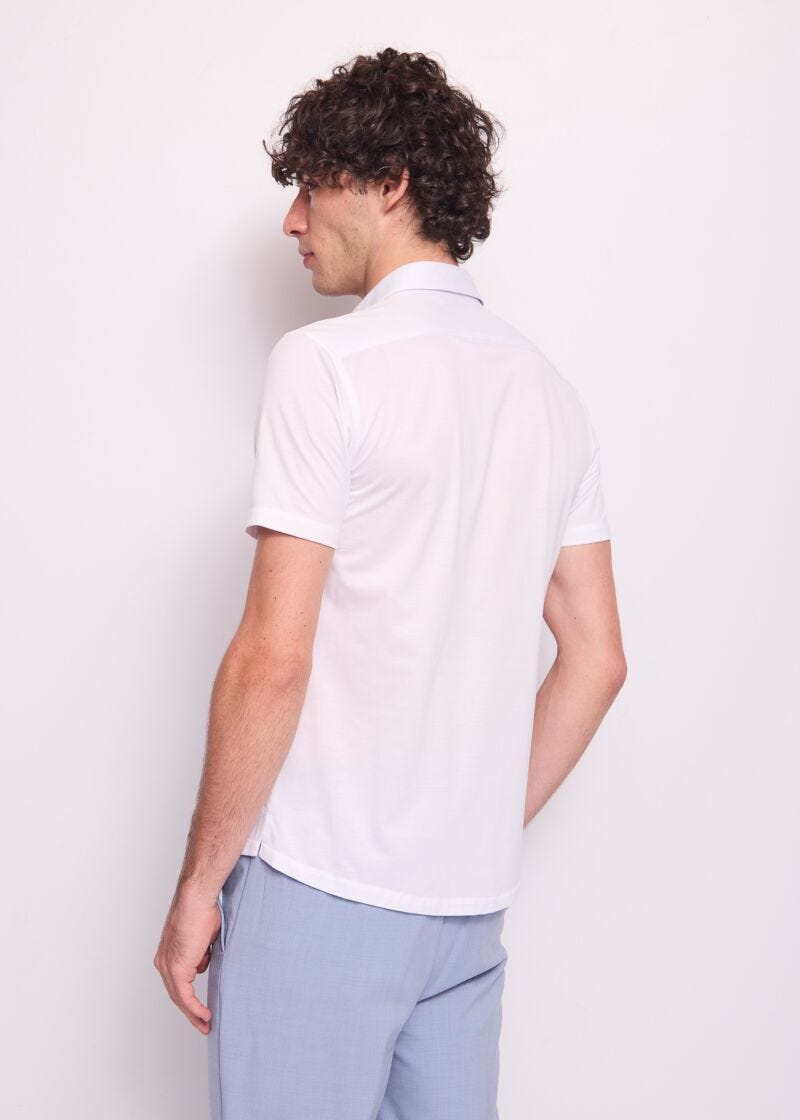 Camisa blanca de algodón para hombre