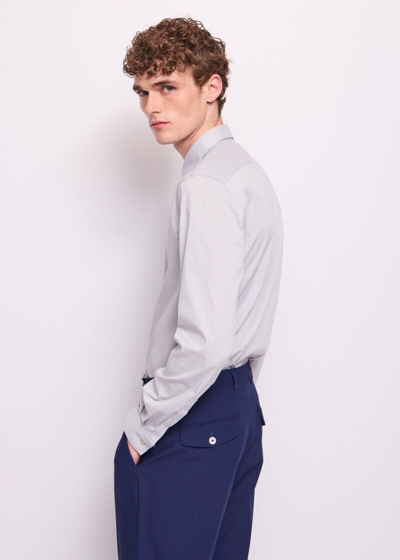 Camicia da uomo in misto cotone