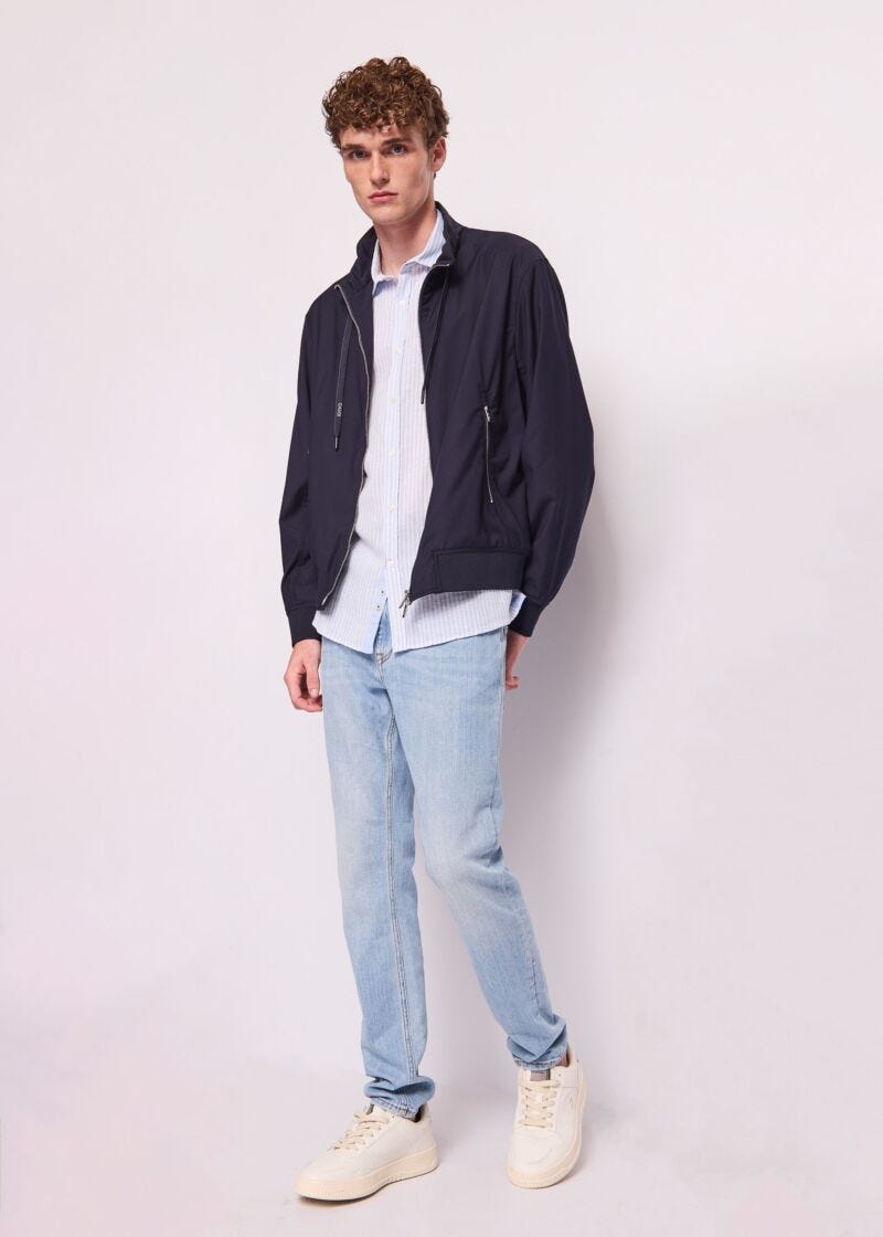 Camicia da uomo in cotone a righe