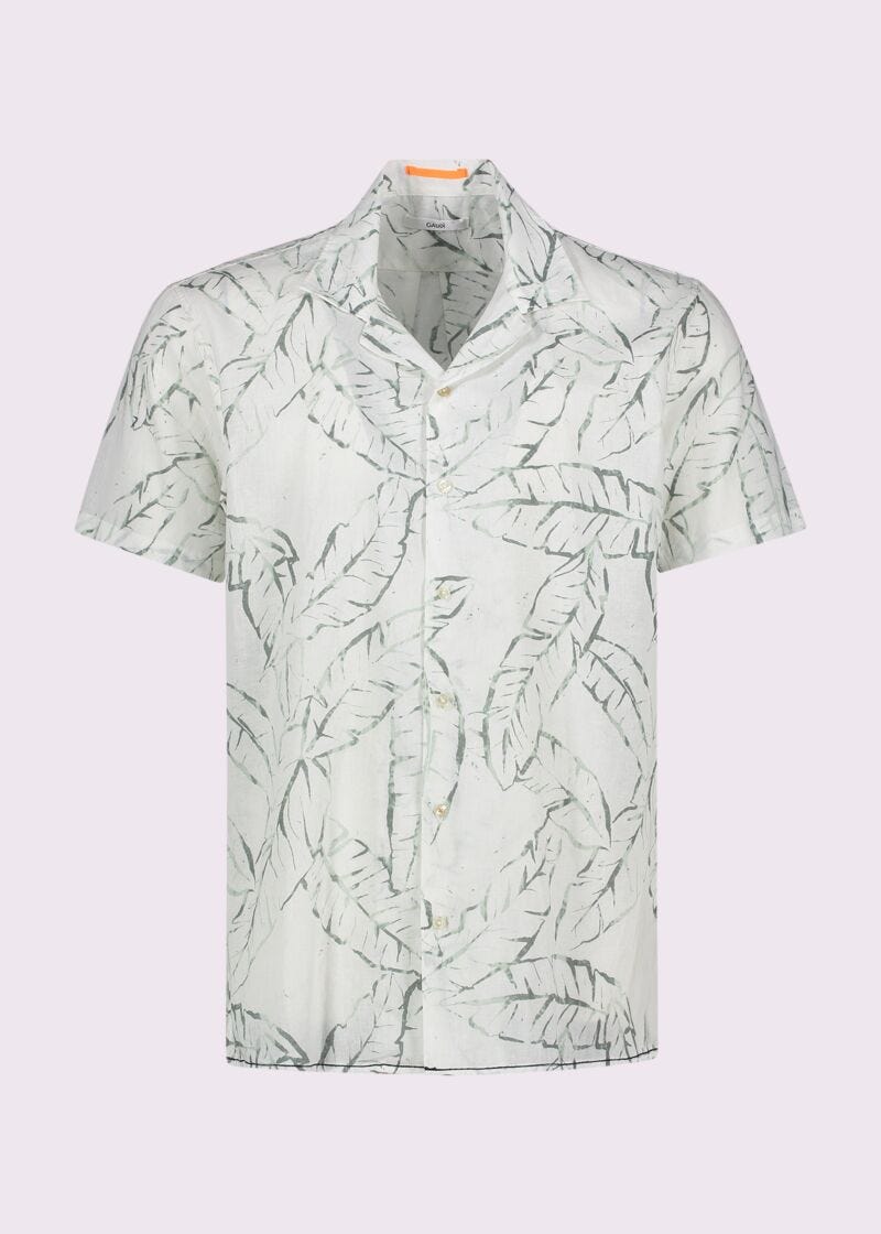 Chemise imprimée en lin et coton