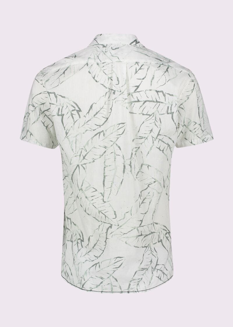 Chemise imprimée en lin et coton