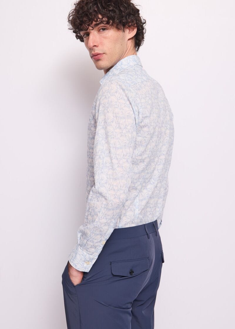 Camicia da uomo in cotone stampato