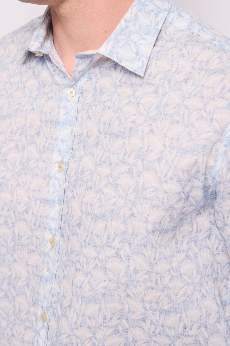 Camicia da uomo in cotone stampato