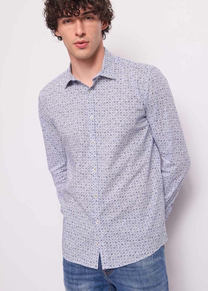 Camicia da uomo in cotone stampato