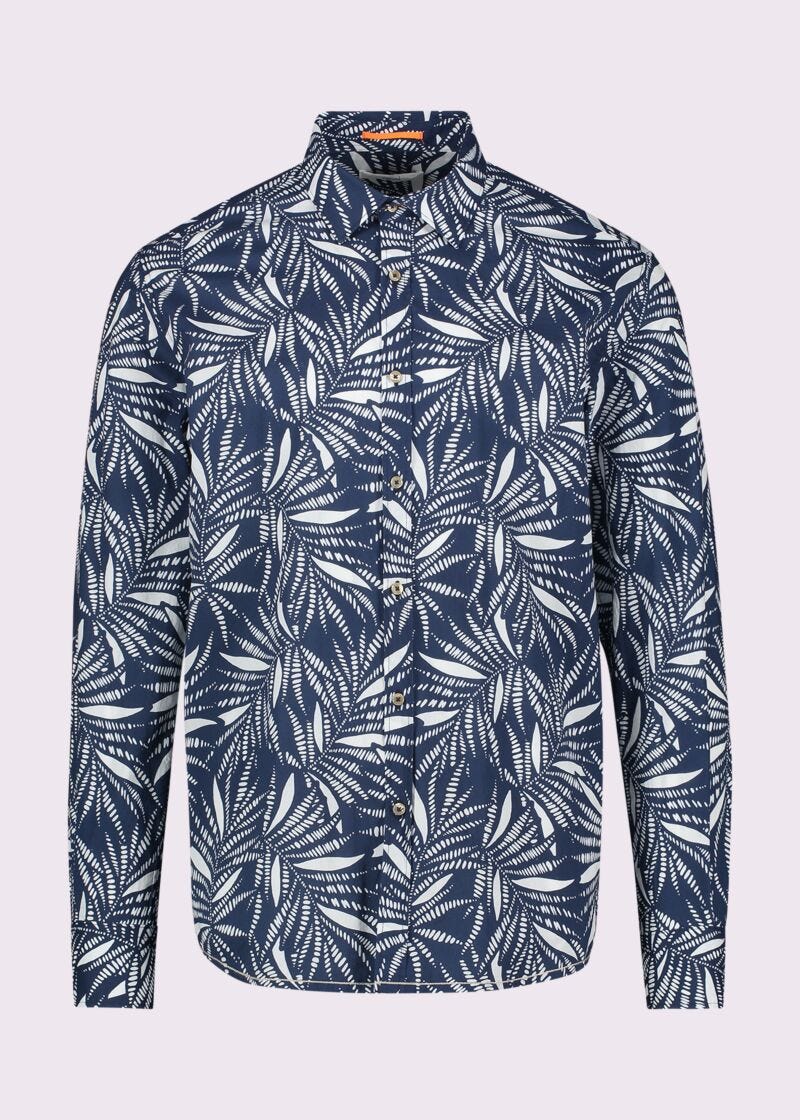 Camicia da uomo in cotone stampato