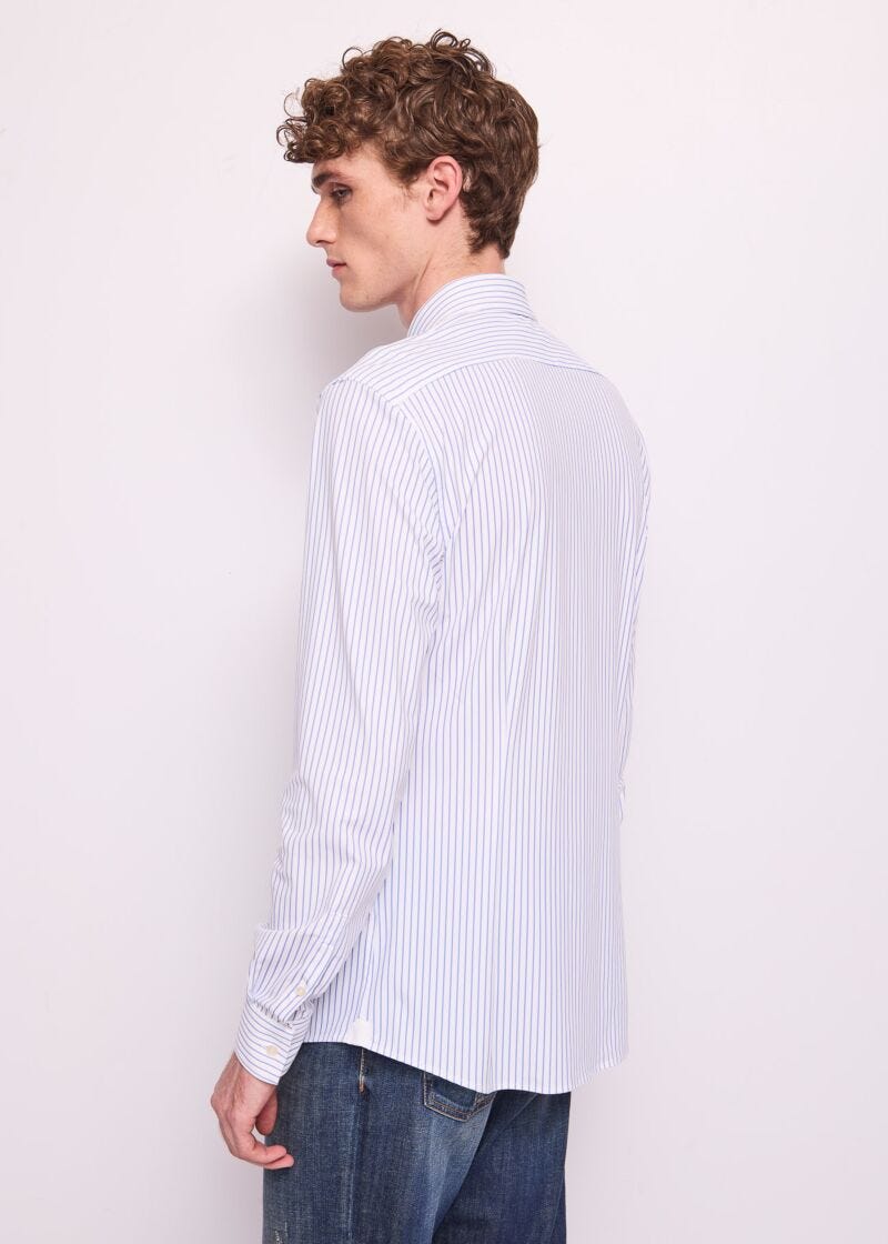 Camisa de nailon a rayas para hombre