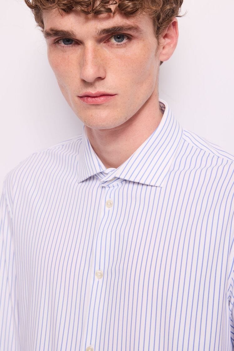Camisa de nailon a rayas para hombre