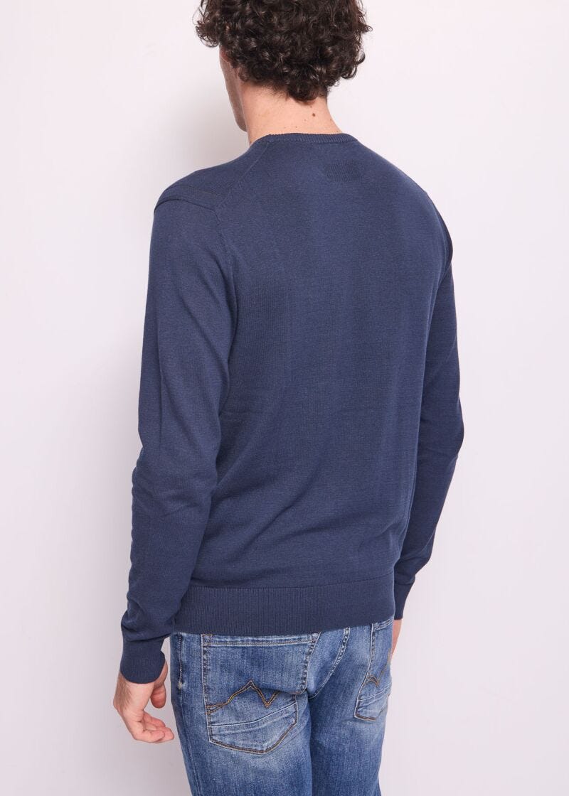 Pull bleu en coton pour homme