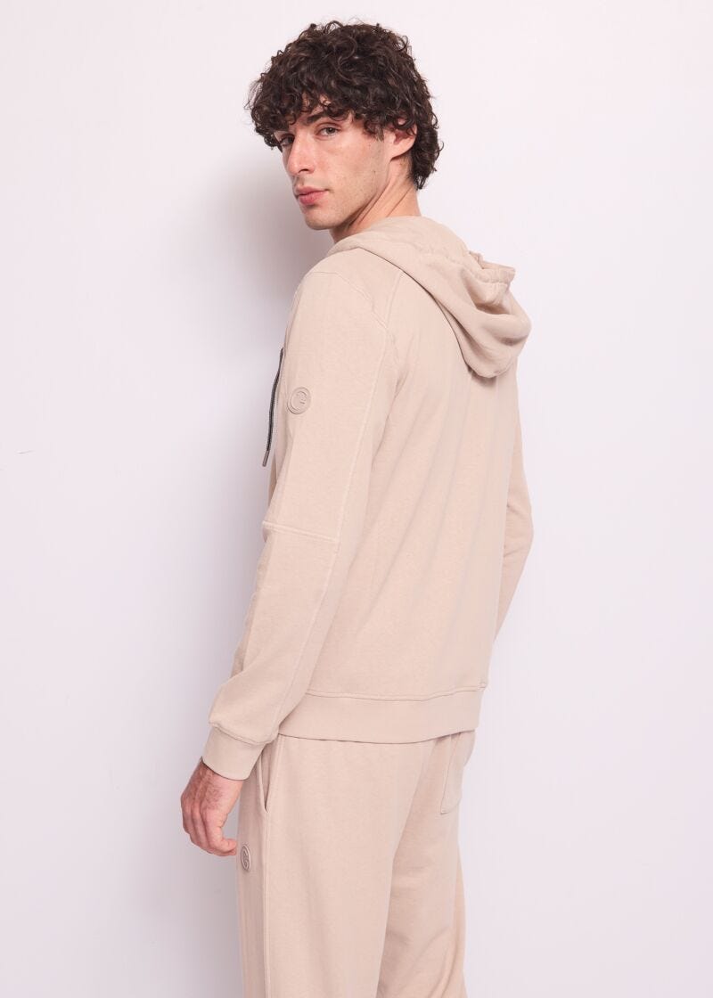 Sudadera beige de algodón para hombre