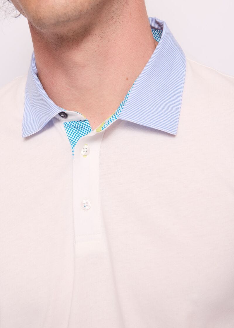 Polo bianca da uomo in cotone