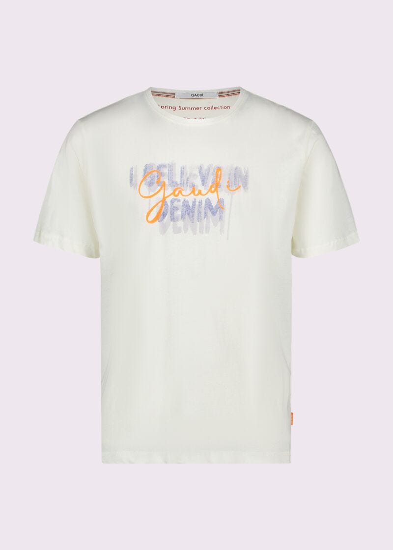 Camiseta blanca de algodón para hombre
