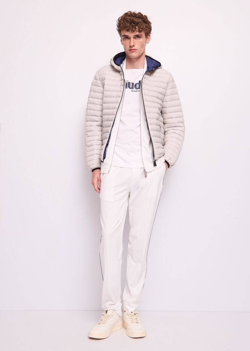 T-shirt bianca da uomo in cotone