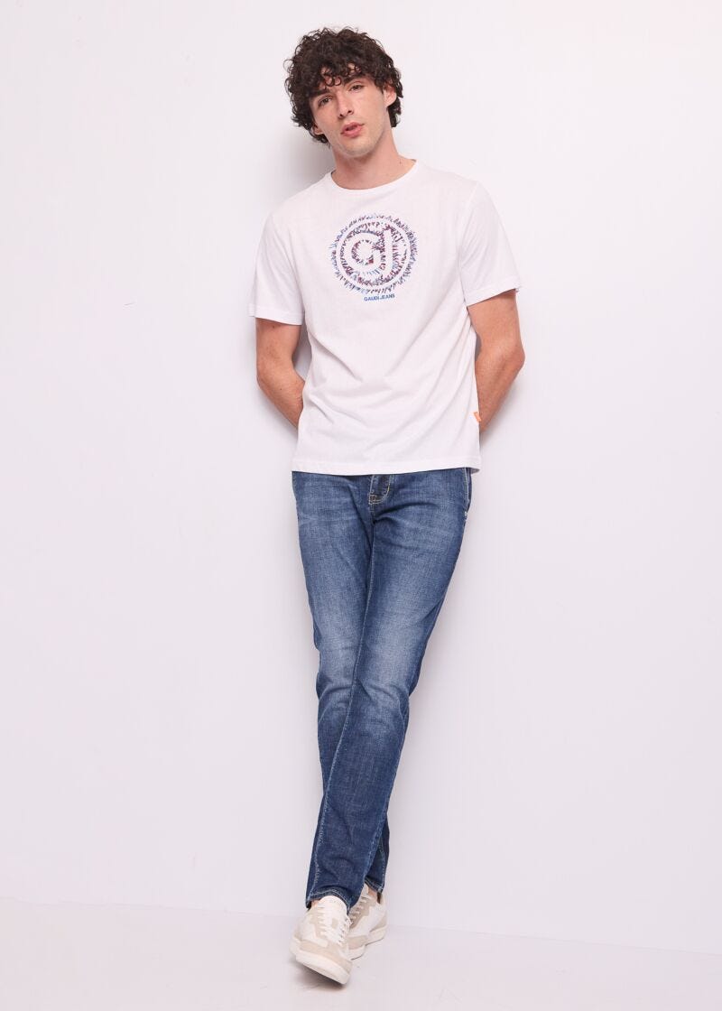 T-shirt blanc en coton pour homme