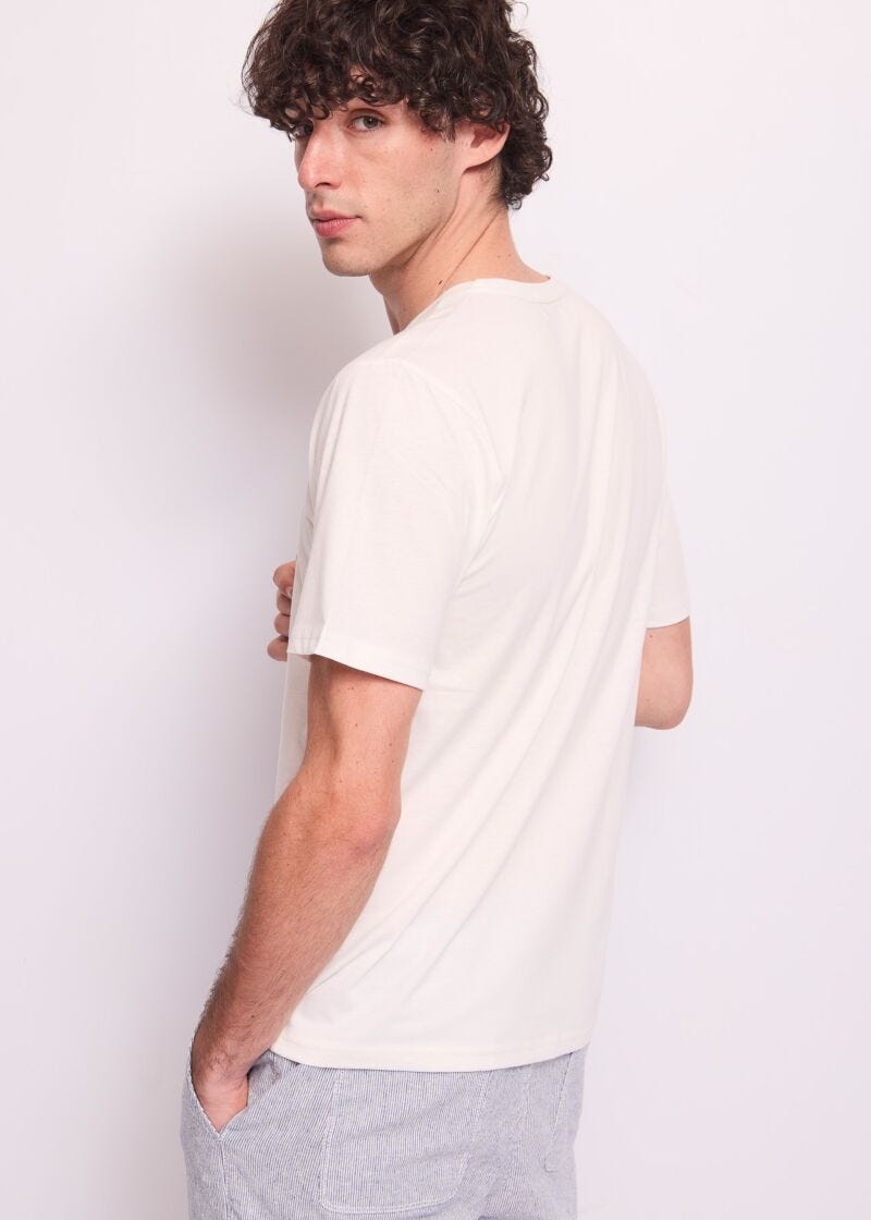 T-shirt bianca da uomo in cotone