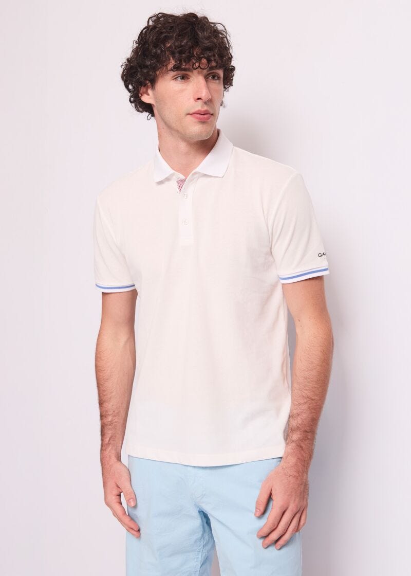 Polo bianca da uomo in cotone