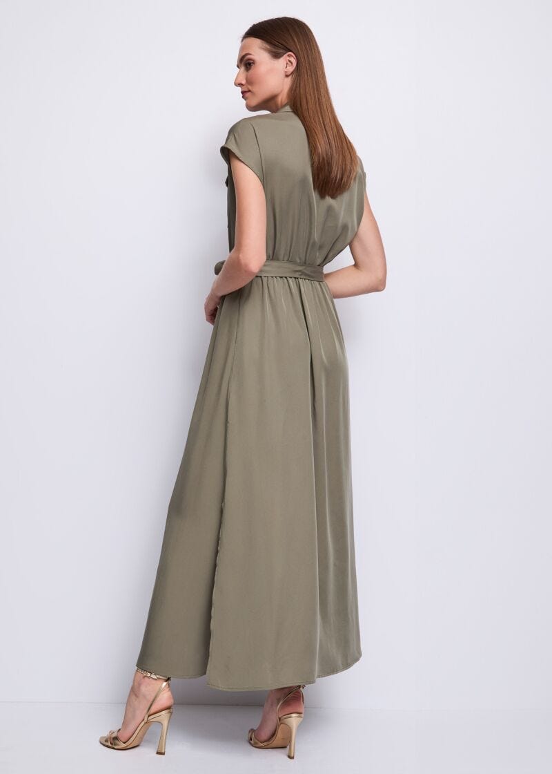 Robe-chemise verte pour femme