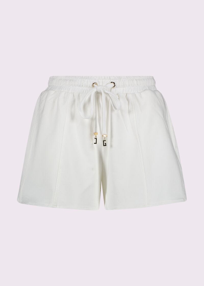 Short blanc en molleton de coton