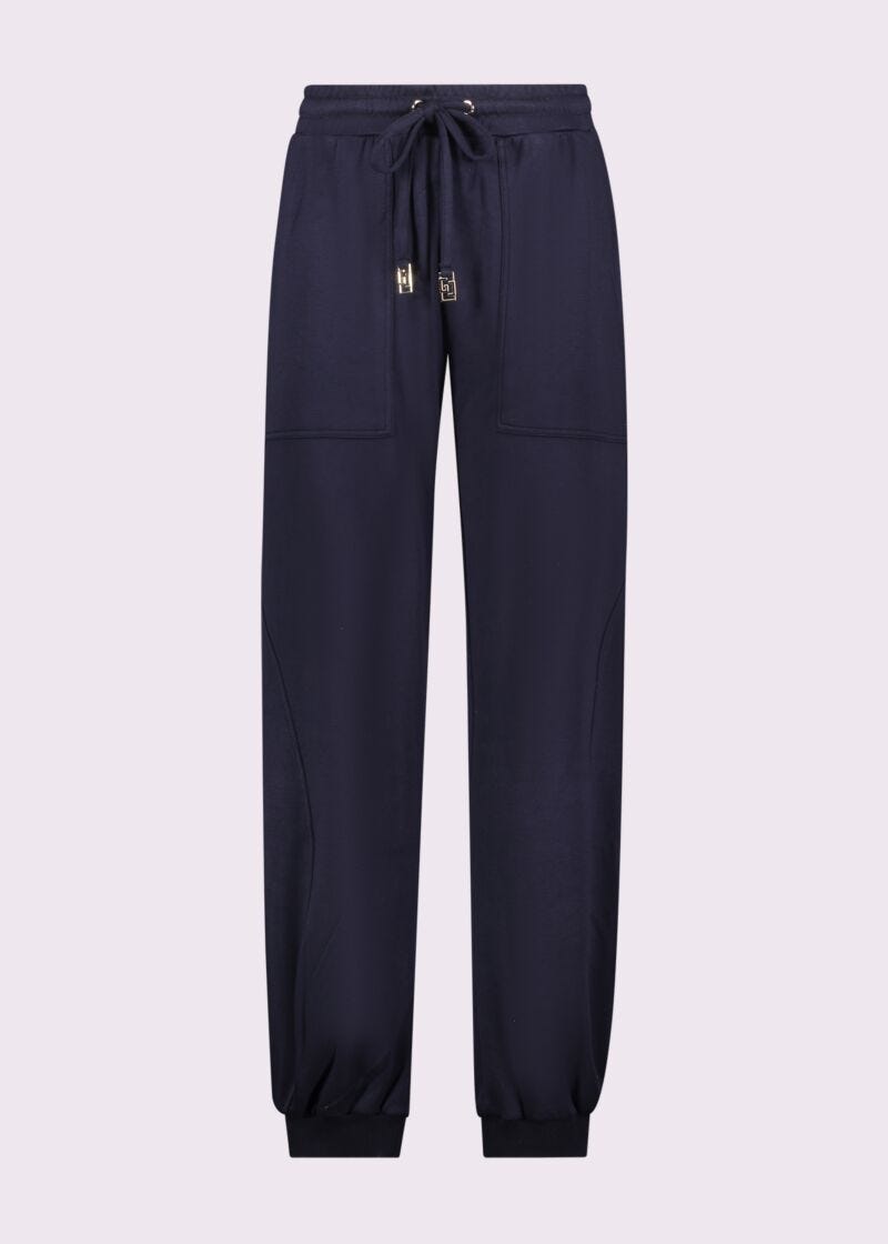 Pantaloni jogging blu da donna con coulisse logata