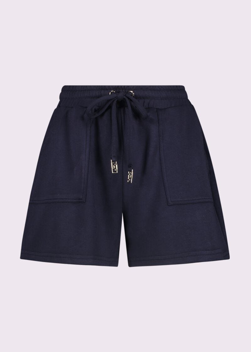 Short bleu en scuba pour femme