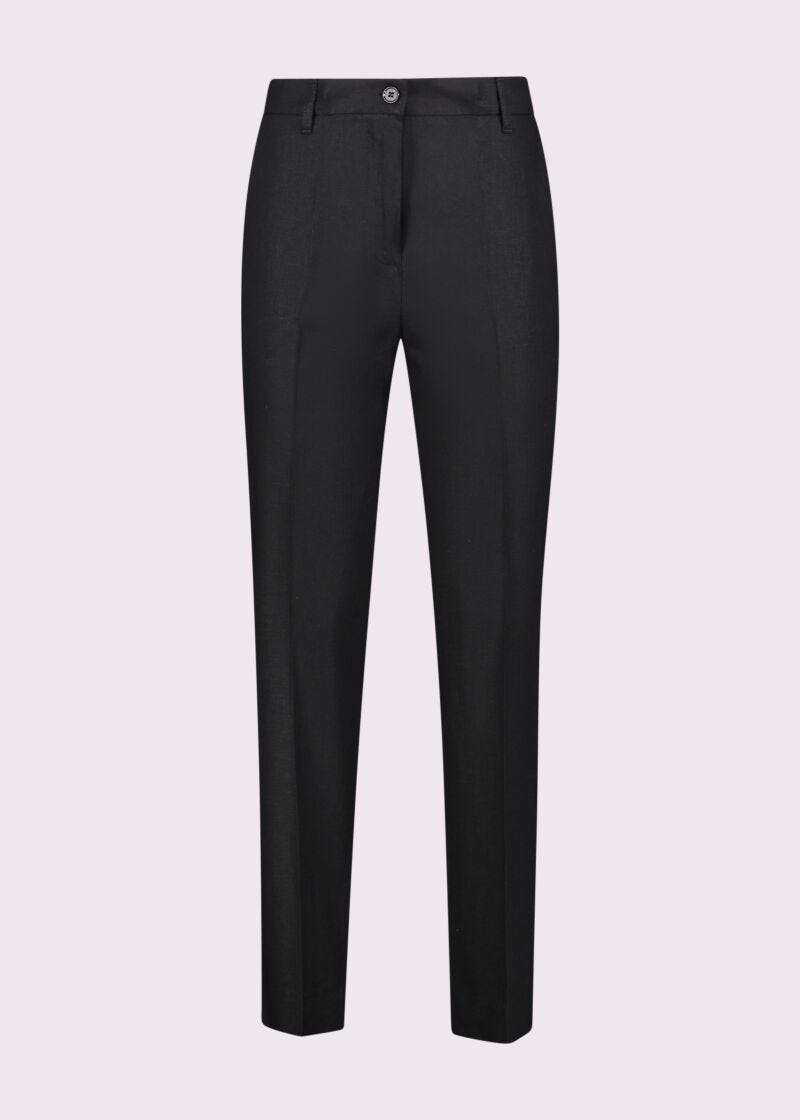 Pantalon noir en lin pour femme