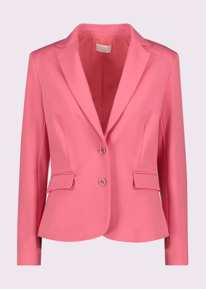 Blazer donna rosa con bottoni logati
