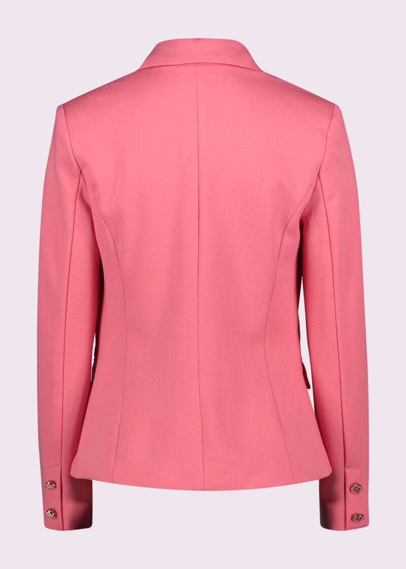 Blazer donna rosa con bottoni logati