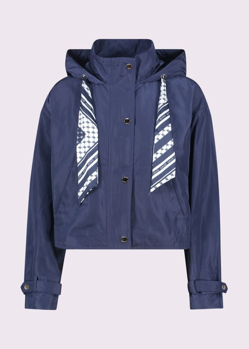 Giacca donna blu con cappuccio