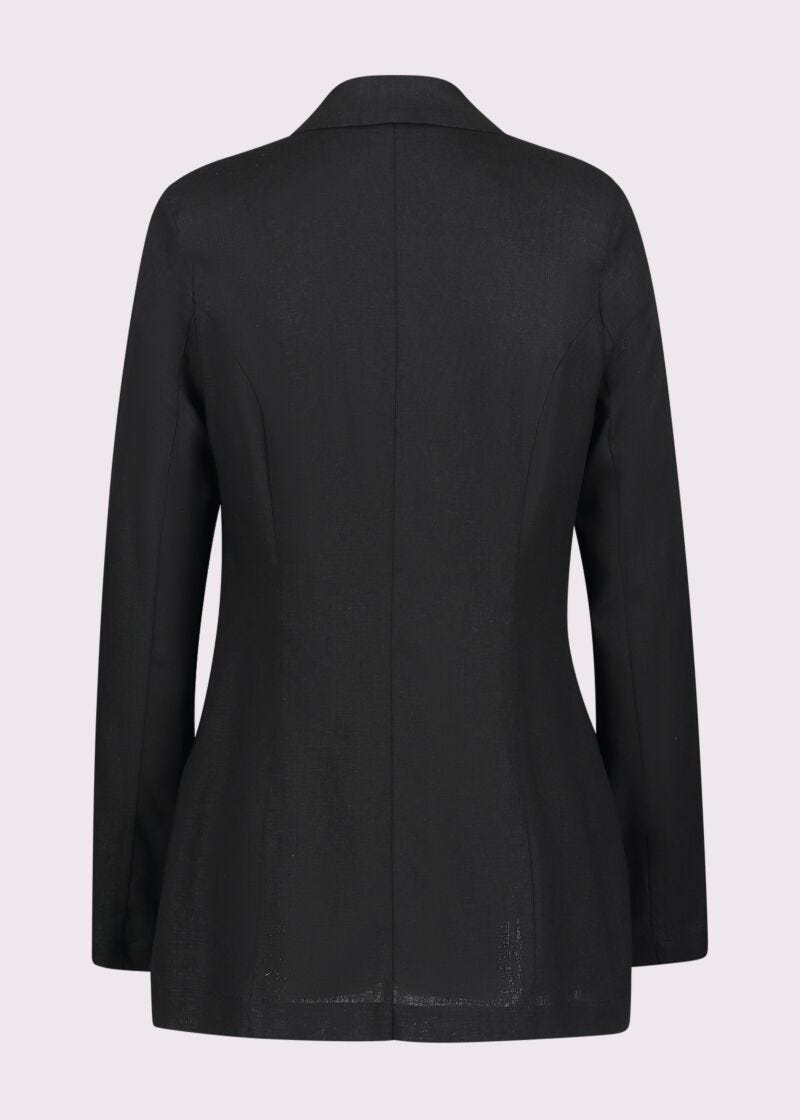 Blazer donna nero con revers a lancia