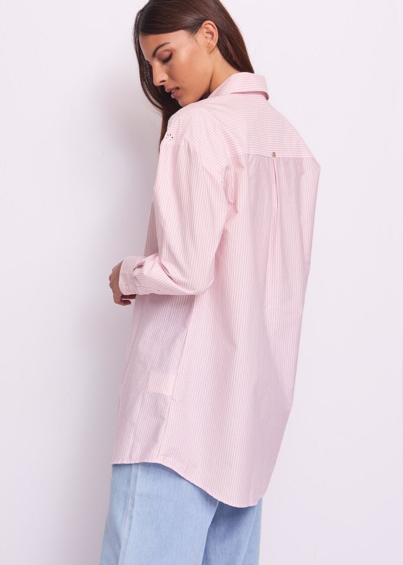 Chemise rayée en coton pour femme
