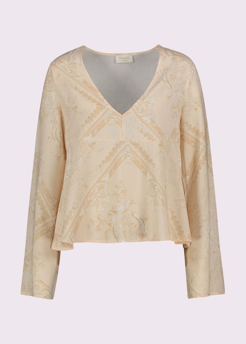 Blouse en mousseline imprimée pour femme