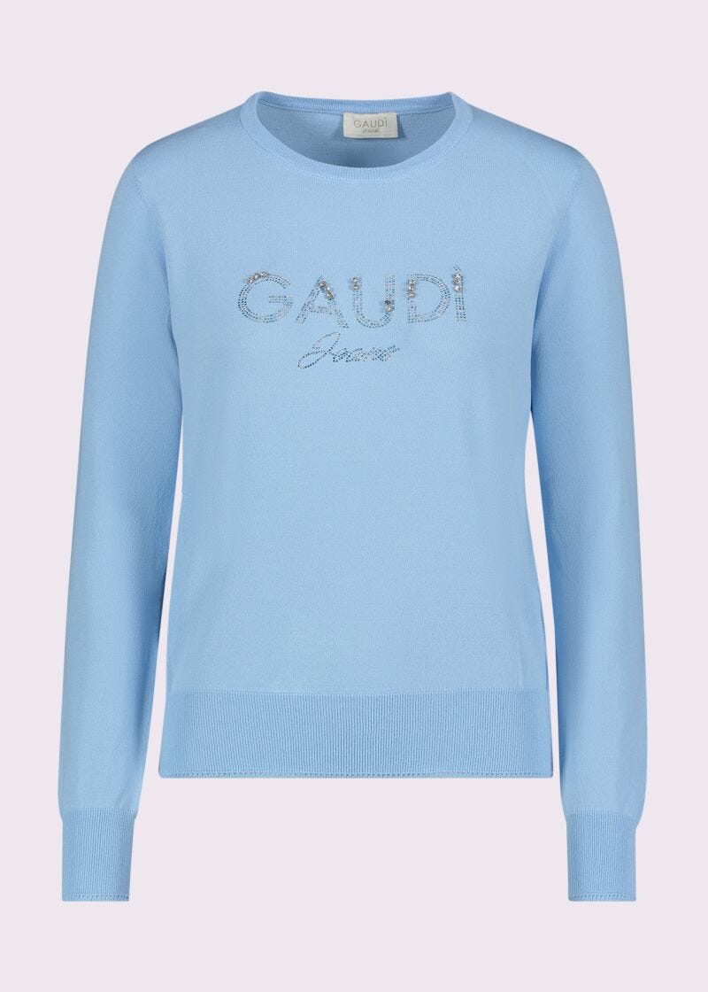Maglia donna blu girocollo