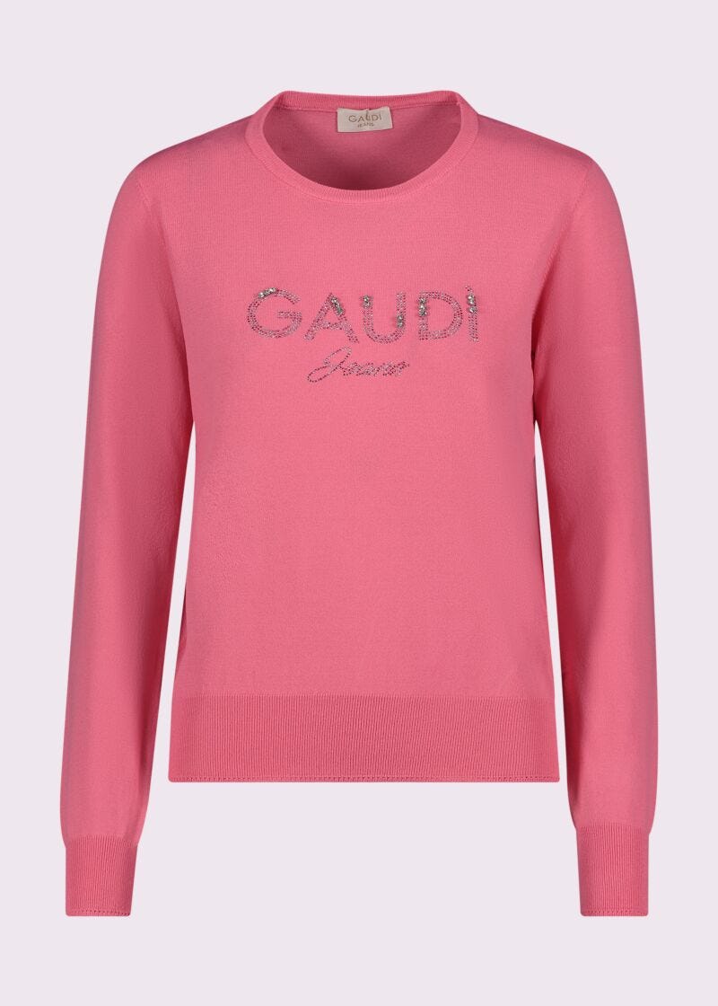 Maglia donna rosa girocollo
