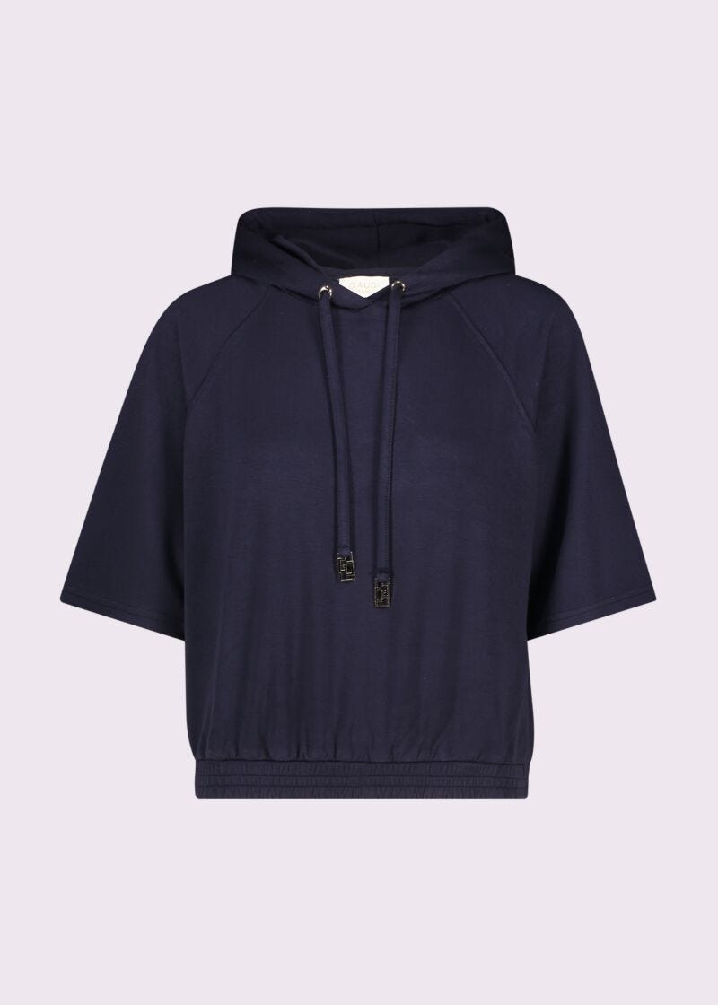 Sudadera azul con capucha para mujer