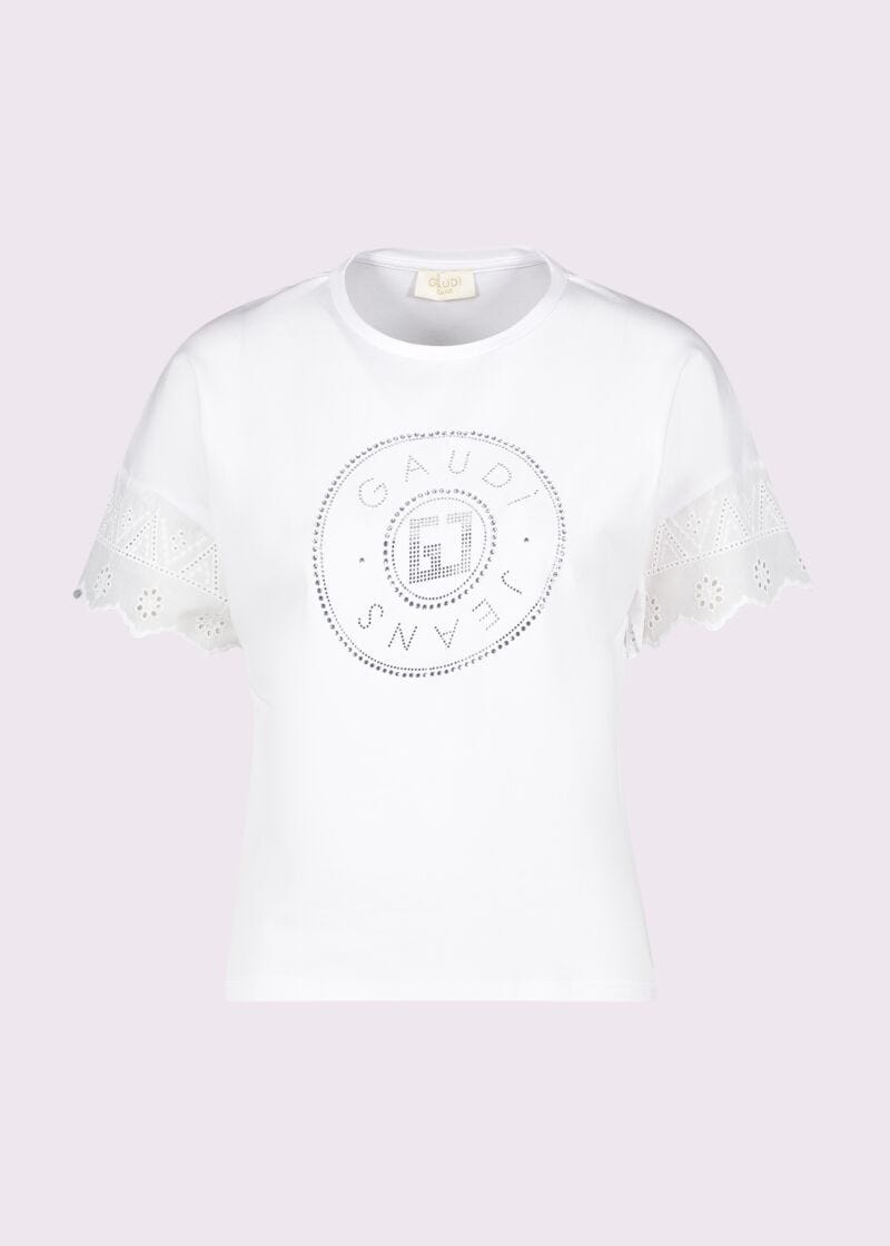 T-shirt blanc en coton pour femme