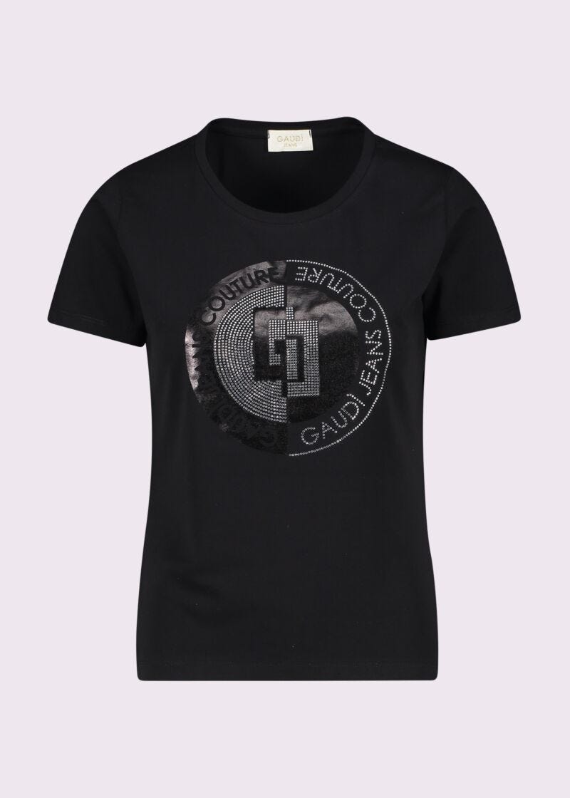 Women's black cotton T-shirt