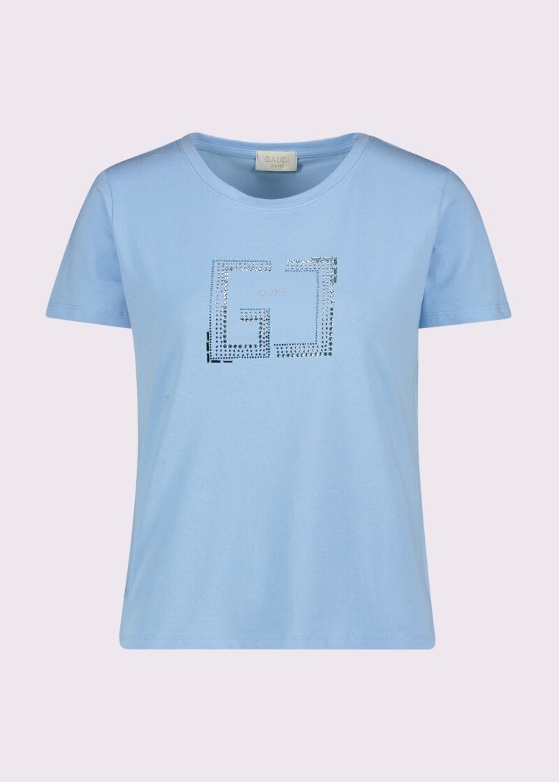 T-shirt bleu en coton pour femme