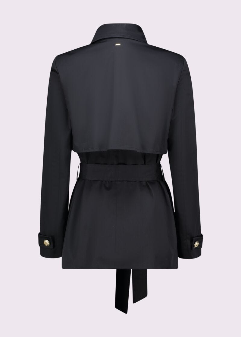 Trench noir en coton pour femme