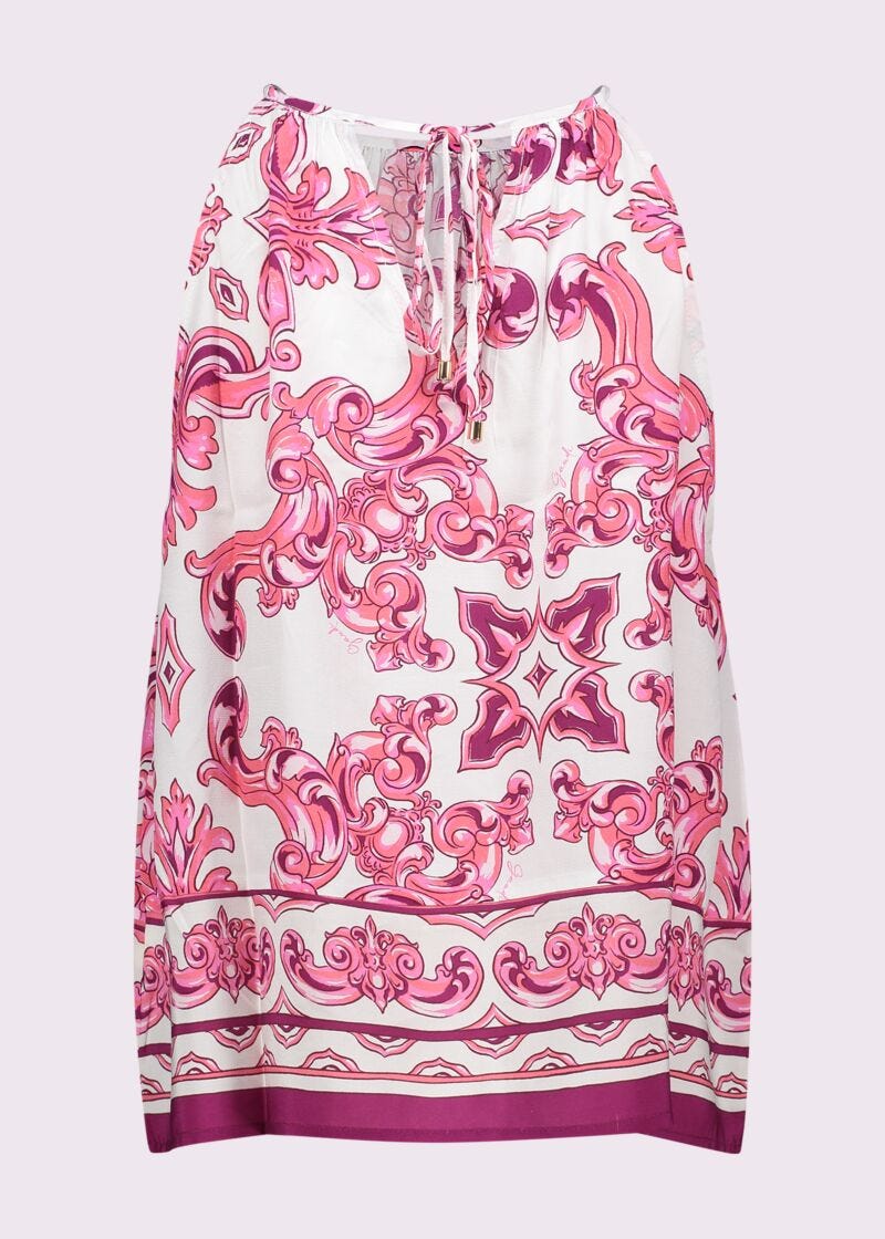 Women's printed crepe top