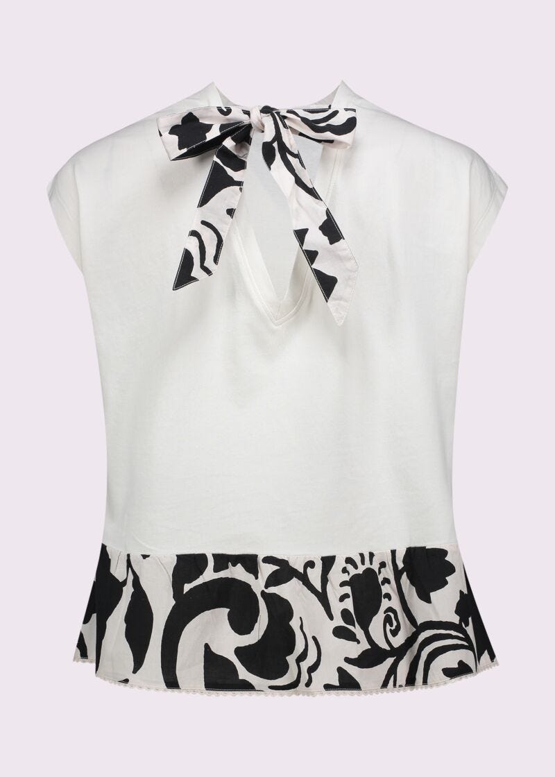 Camiseta blanca de algodón para mujer