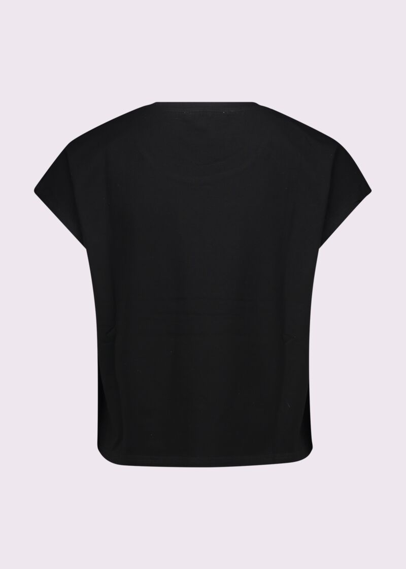 Camiseta negra de algodón para mujer