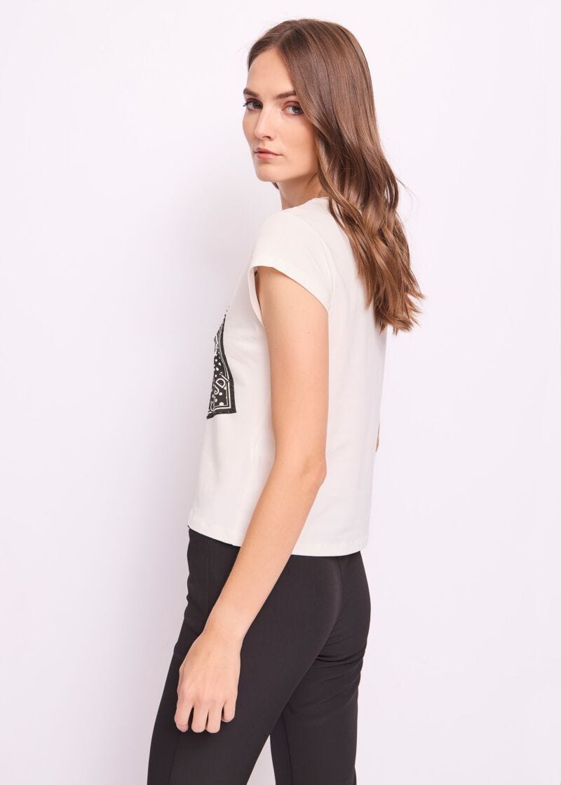 Women's white cotton T-shirt