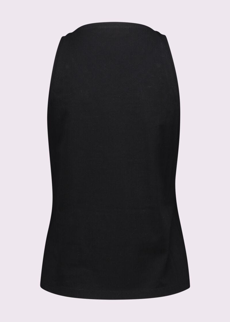 Top noir en coton pour femme