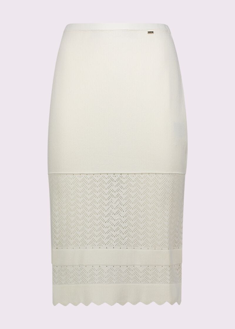 Jupe crayon beige en maille
