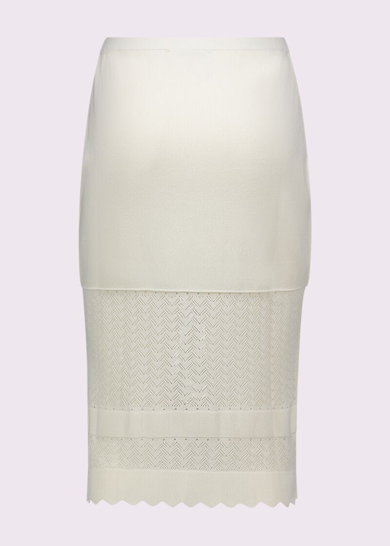 Jupe crayon beige en maille
