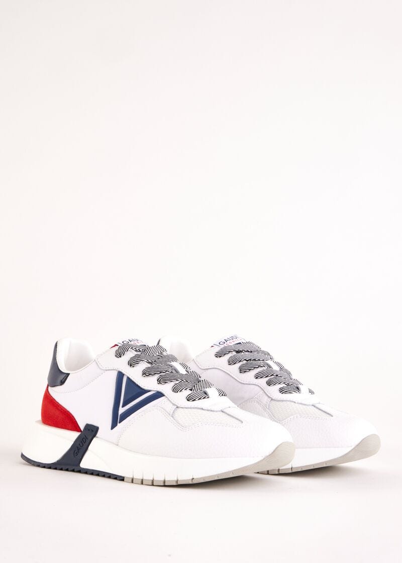 Baskets de running en cuir et nylon