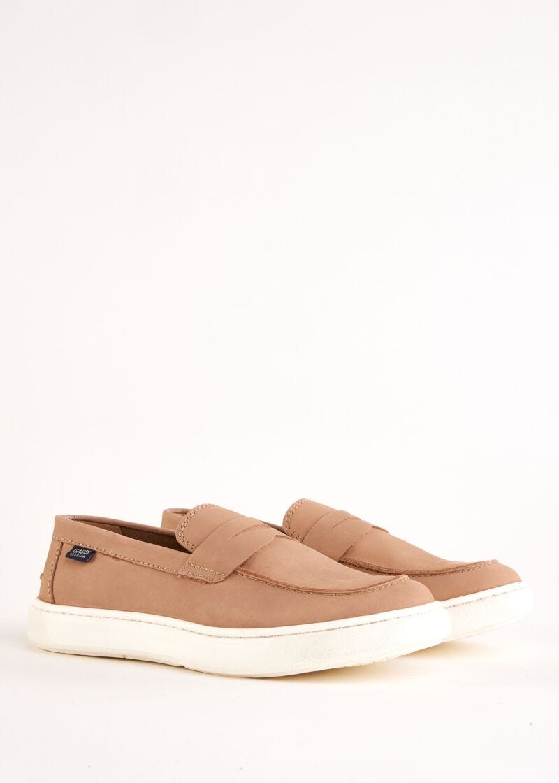 Brown leather moccasins