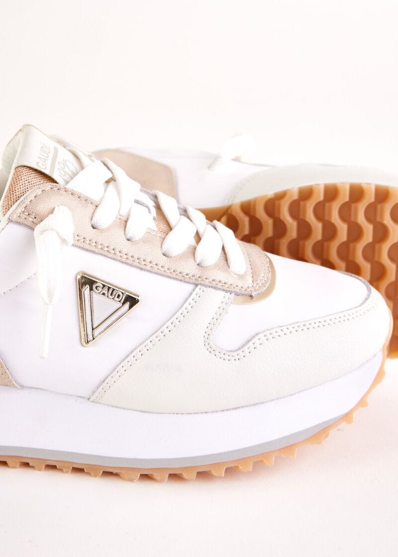 Baskets de running blanches en cuir