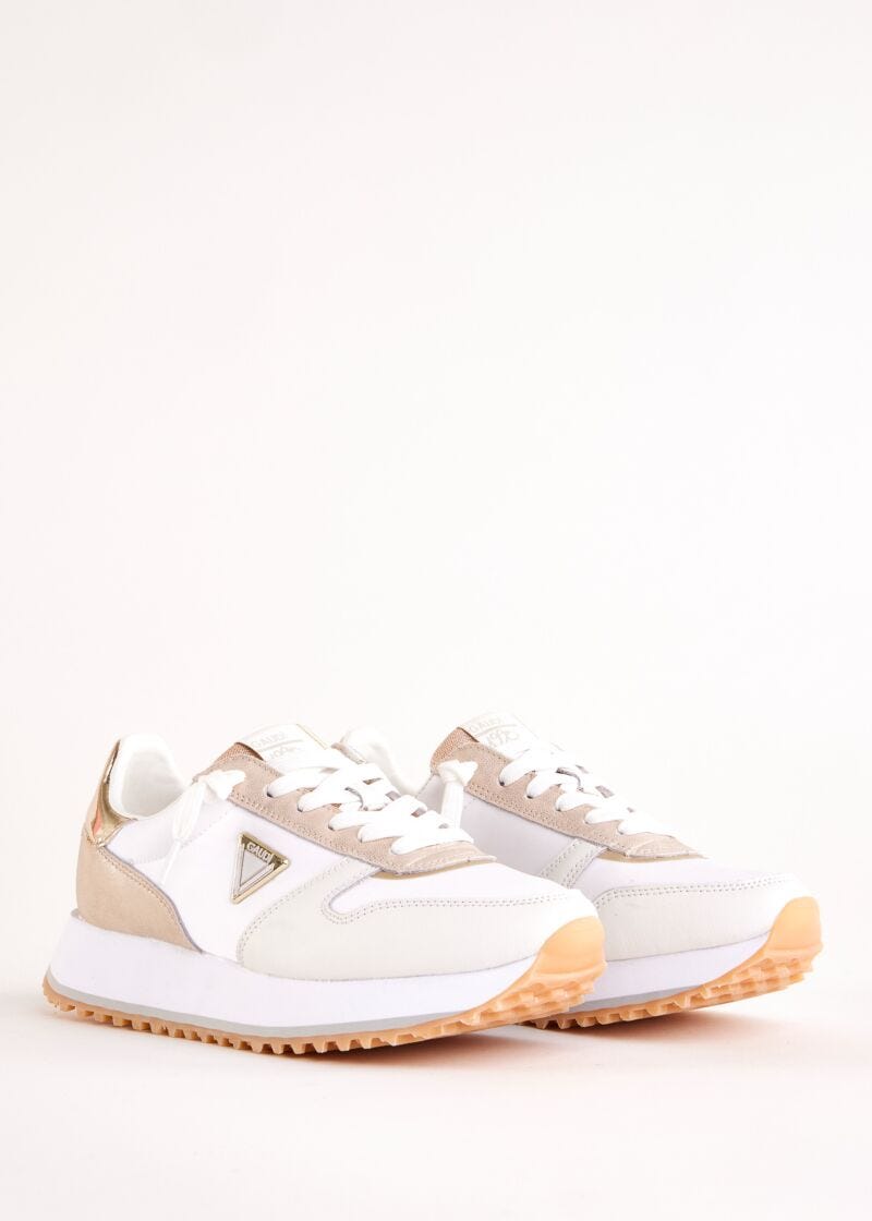 Baskets de running blanches en cuir